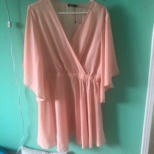 Kimono sleeve woven skater dress from boohoo